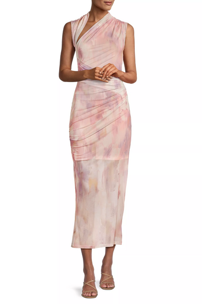 Misha Tillie Mesh Midi Dress - Waterlily Print