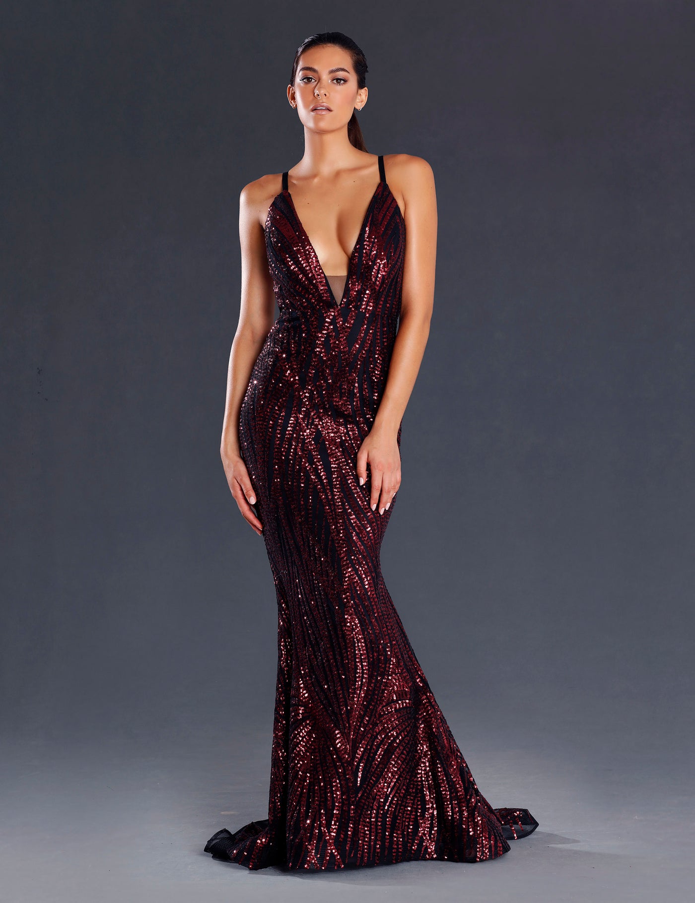 Jadore JX098 Jennifer Dress - Wine - SHOPJAUS - JAUS