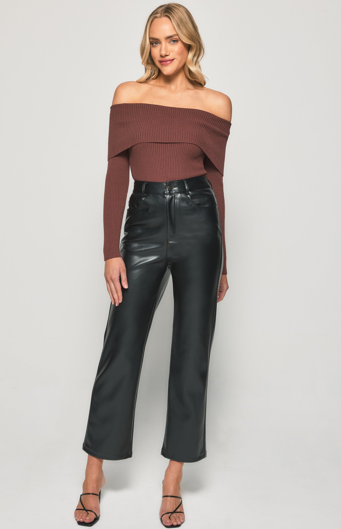 Cara Off Shoulder Bodysuit - Chocolate - SHOPJAUS - JAUS