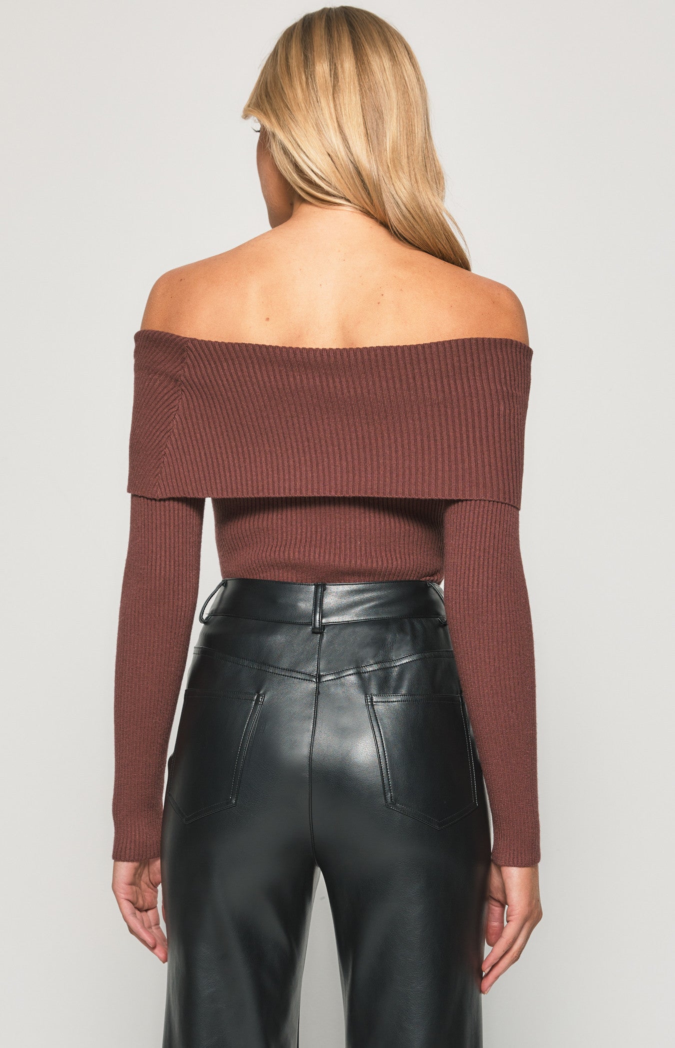 Cara Off Shoulder Bodysuit - Chocolate - SHOPJAUS - JAUS