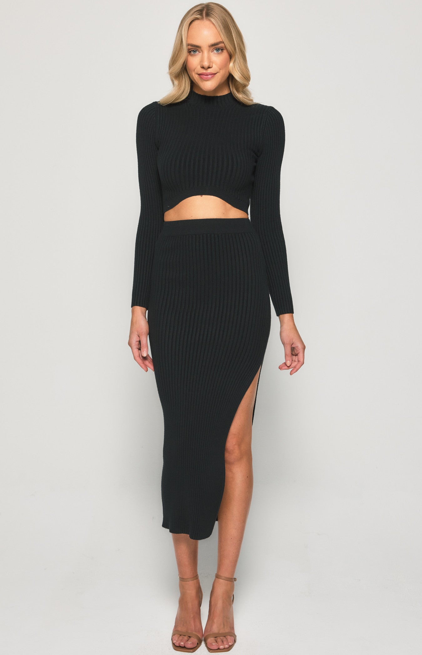 Kylie Knit Set - Black - SHOPJAUS - JAUS